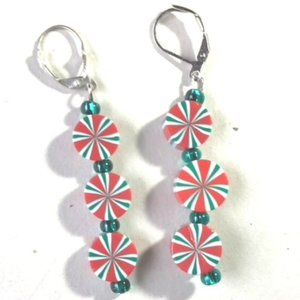 ☃️Christmas Dangle Hand Crafted Earrings About 2" ❄️Made By London